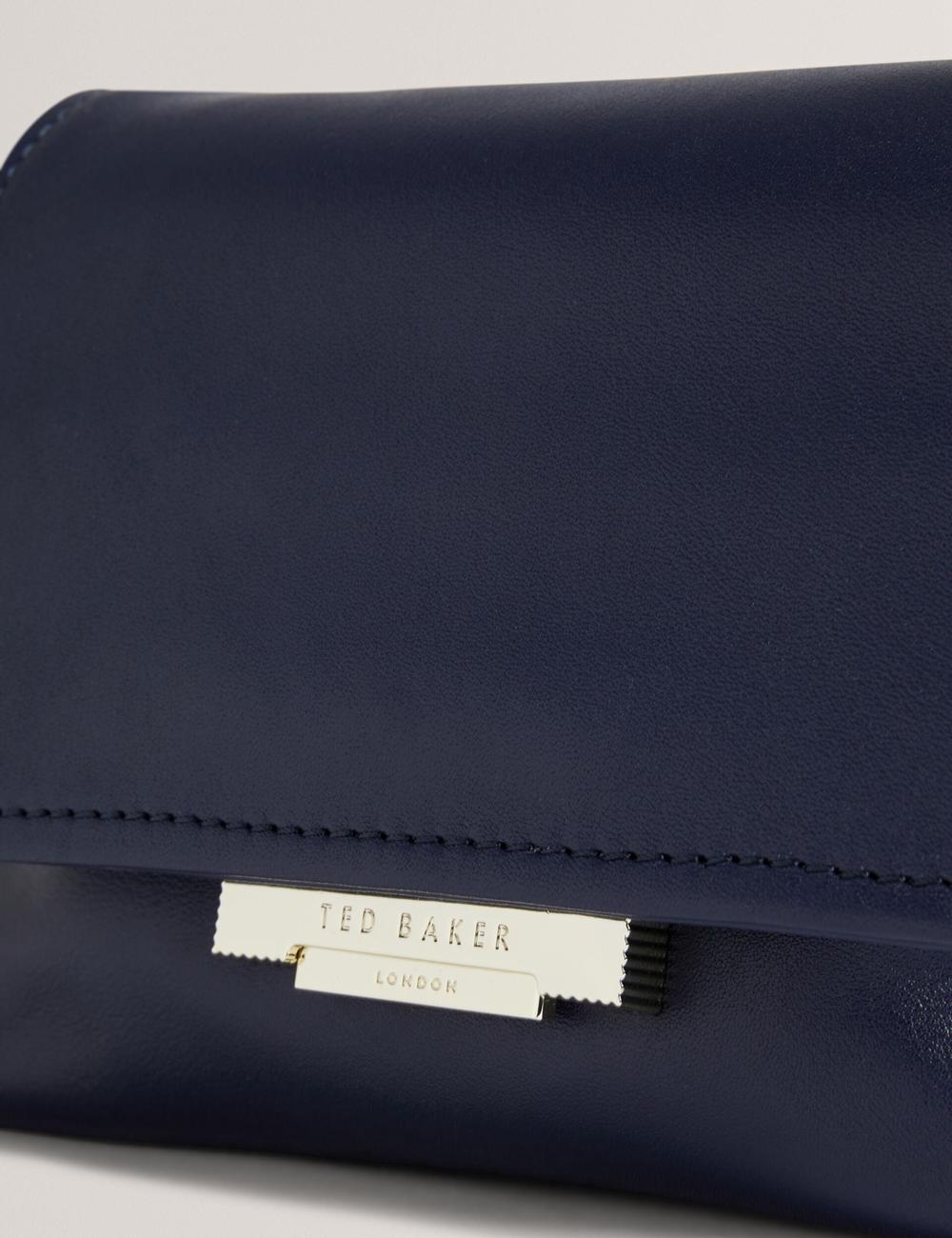 Navy Women Ted Baker DEMNI - Mini Leather Fold Over Chain Crossbody Bags | NZ  VYNI-80715