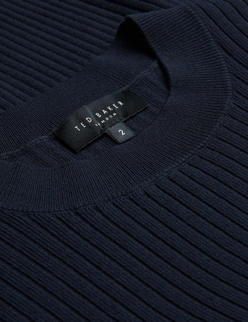 Navy Women Ted Baker ELLIHAA - Ribbed Knit Half Sleeve Tops | NZ  GVAK-87592