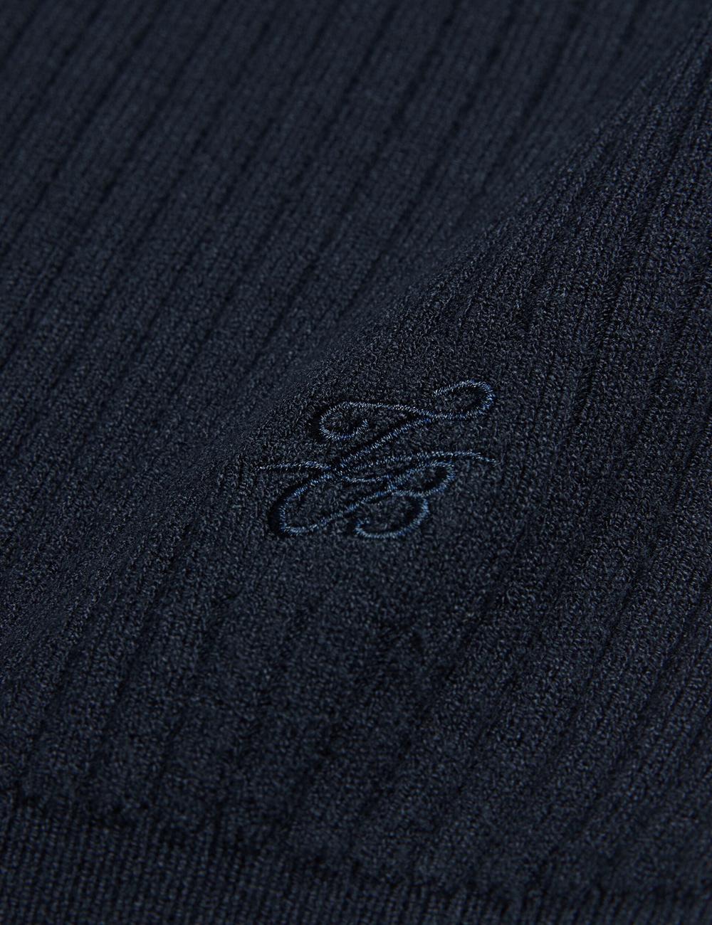 Navy Women Ted Baker ELLIHAA - Ribbed Knit Half Sleeve Tops | NZ  GVAK-87592