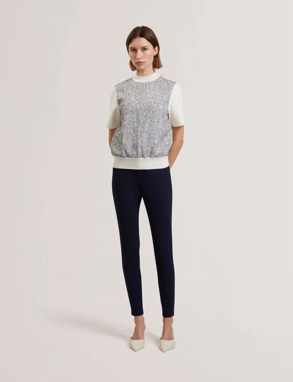 Navy Women Ted Baker FELINDA - Fly Front Stretchy Leggings | NZ  WYFO-32485