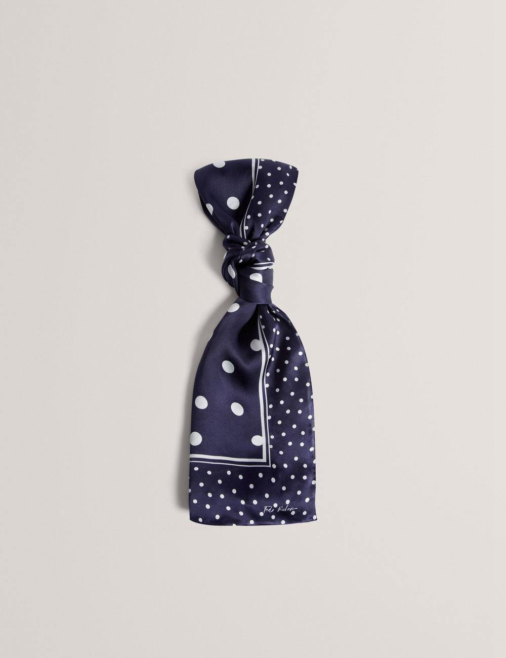 Navy Women Ted Baker GILLS - Polka Dot Print Long Satin Silk Scarves | NZ  LOXR-39248