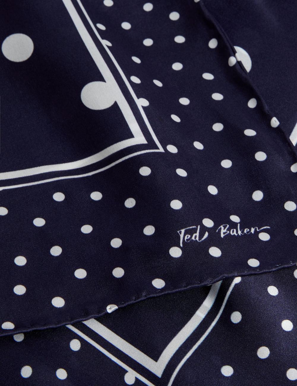 Navy Women Ted Baker GILLS - Polka Dot Print Long Satin Silk Scarves | NZ  LOXR-39248