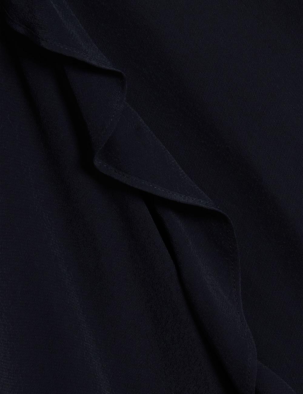 Navy Women Ted Baker KAYFA - Waterfall Ruffle Trim Long Sleeve Blouses | NZ  SKNZ-21058