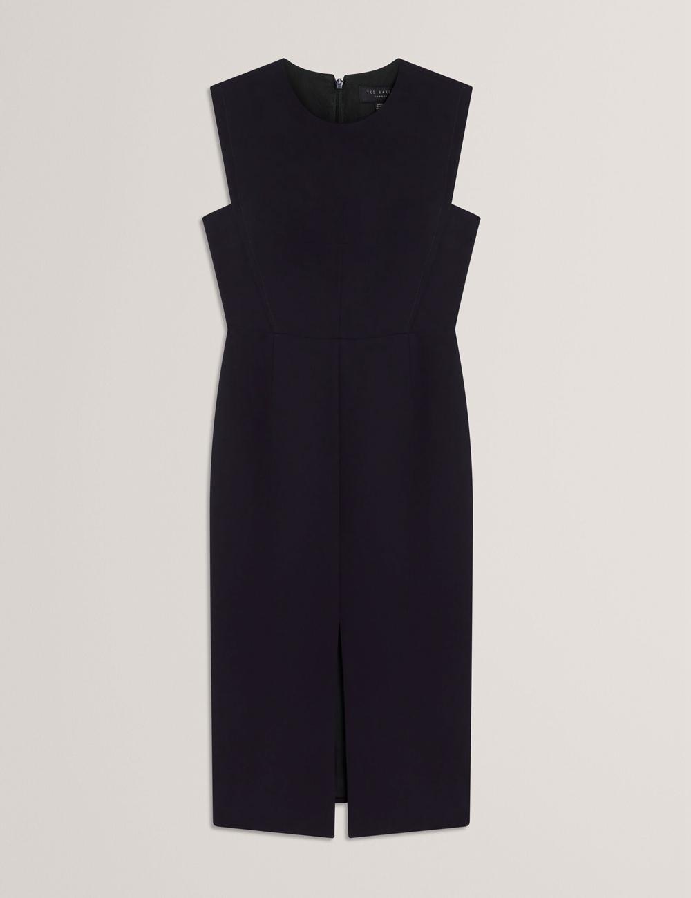 Navy Women Ted Baker MANABDL - Tailored Sleeveless With Front Split Midi Dresses | NZ  NWAB-71320