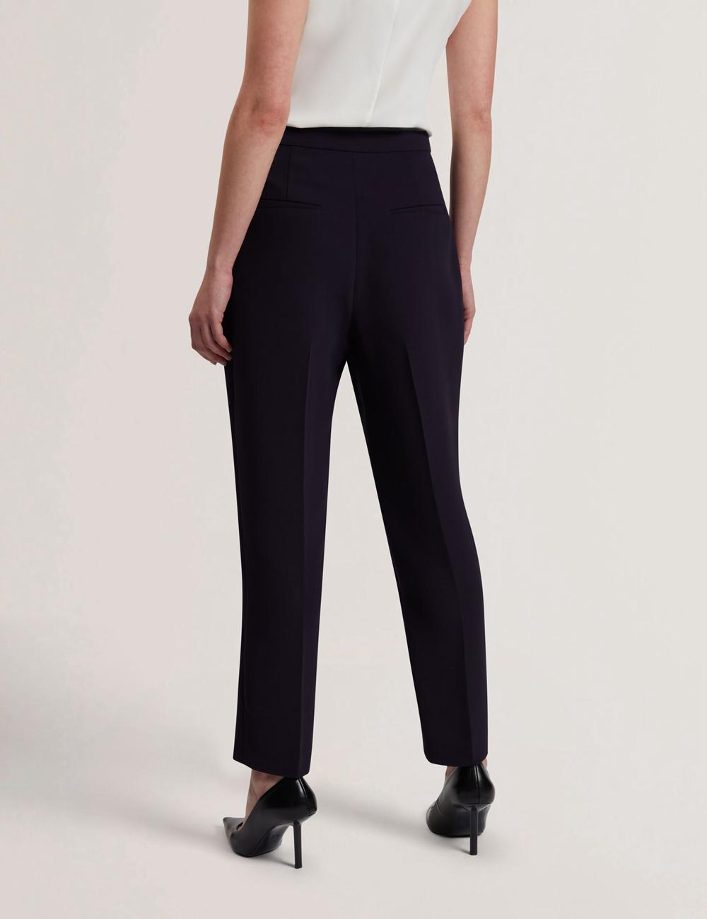 Navy Women Ted Baker MANABTL - High Waist Tapered Leg Tailored Trousers | NZ  RQFU-69310