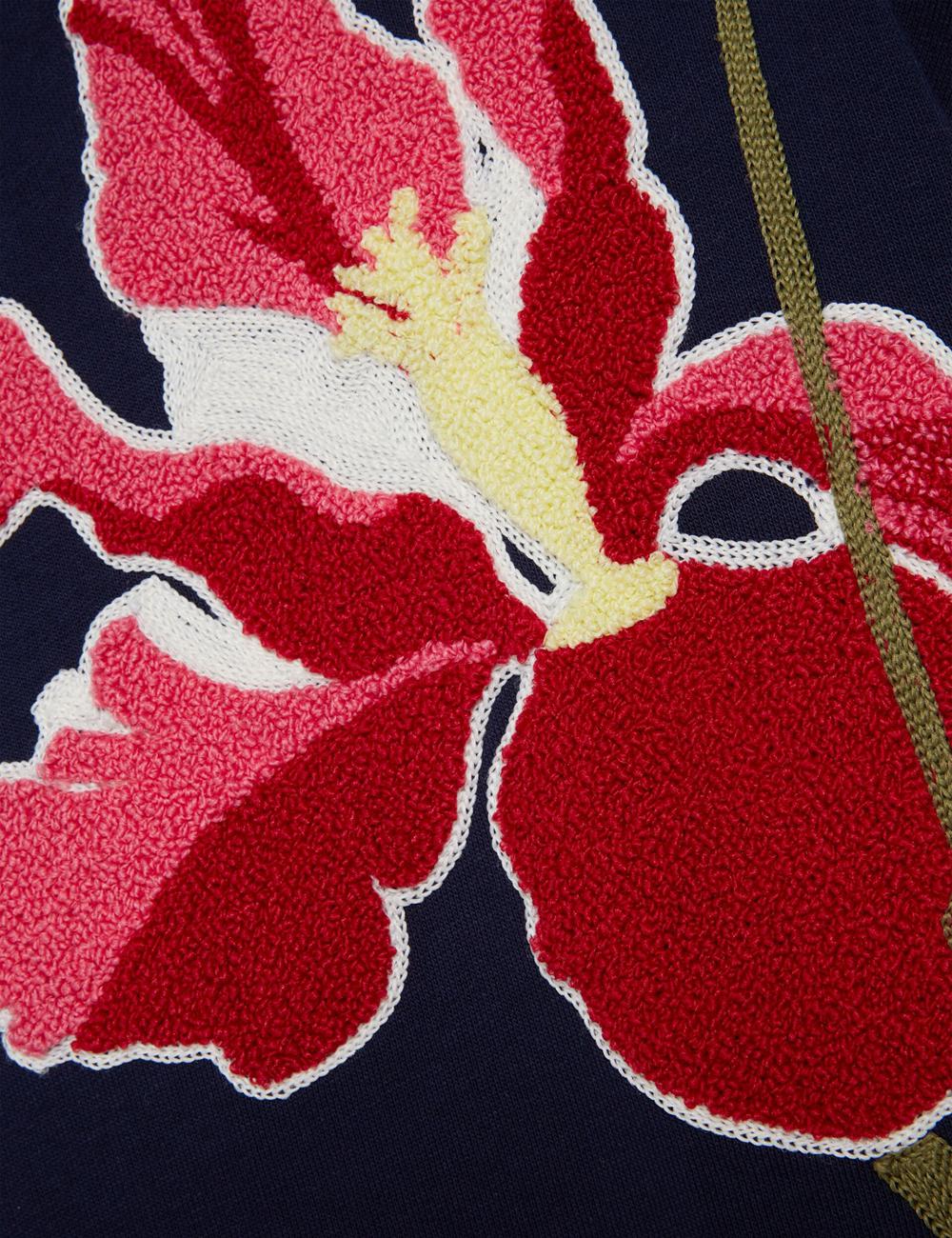 Navy Women Ted Baker SANDERR - Tufted Floral Graphic Cotton Sweatshirts | NZ  ANMJ-10546