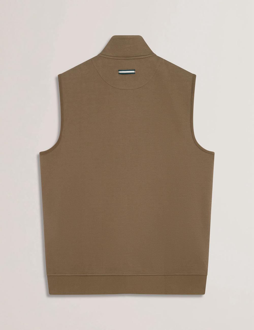 Olive Men Ted Baker ATHO - Quilted Funnel Neck Zip-Up Gillets | NZ  VSWD-54629