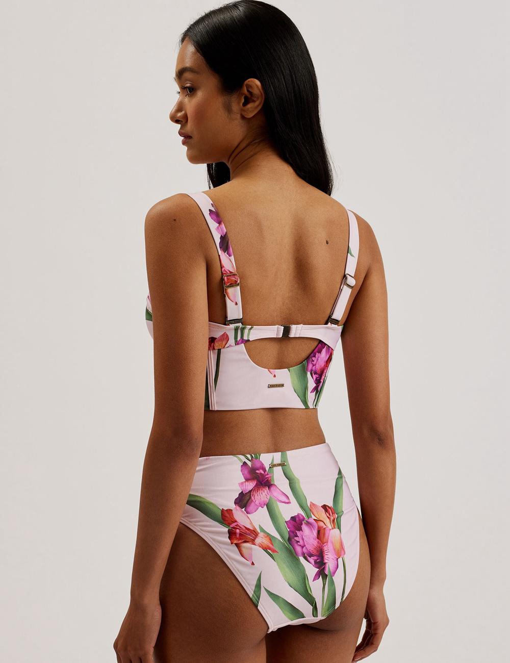 Pink Women Ted Baker AVELEA - Floral Print High Waisted Bikini Bottoms | NZ  JEPX-93745