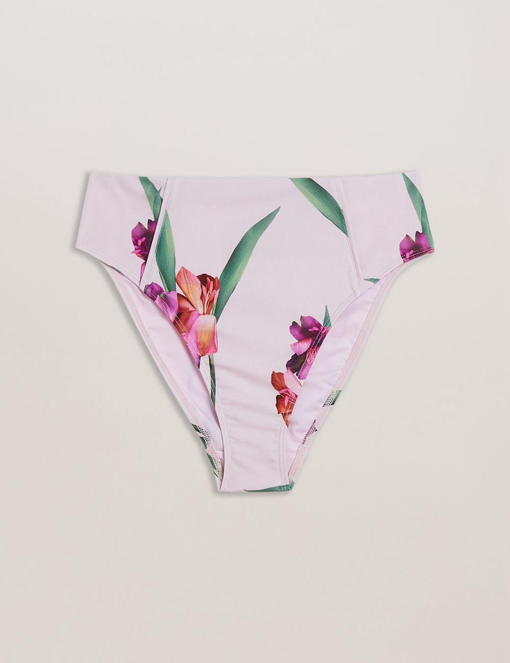 Pink Women Ted Baker AVELEA - Floral Print High Waisted Bikini Bottoms | NZ  JEPX-93745
