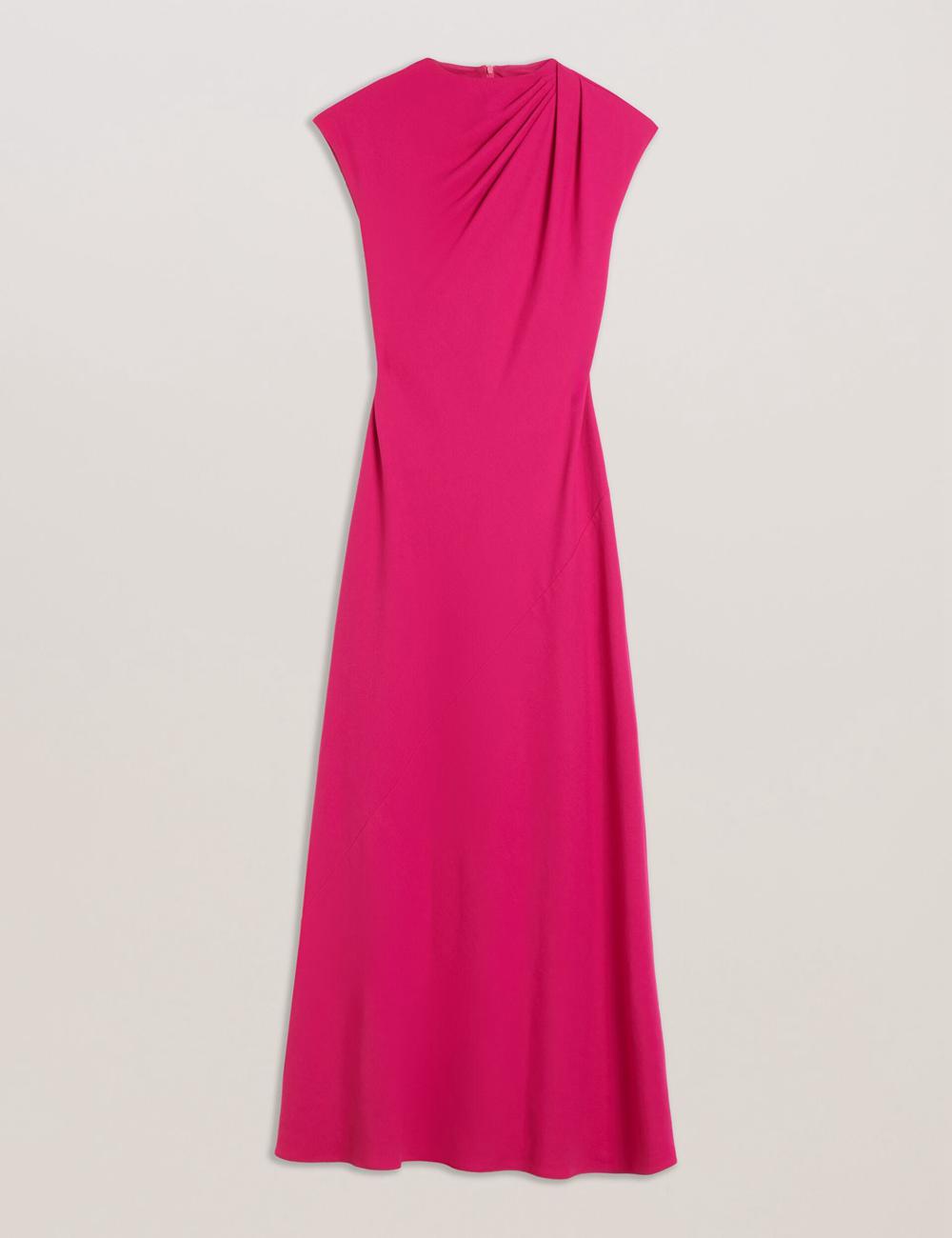 Pink Women Ted Baker EREAS - Drape Neckline Cap Sleeve Maxi Dresses | NZ  WZVF-49507