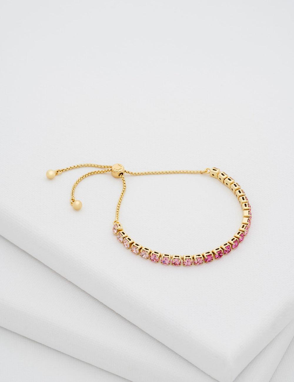 Pink Women Ted Baker MELRAH - Crystal Adjustable Tennis Bracelets | NZ  YQTG-62013