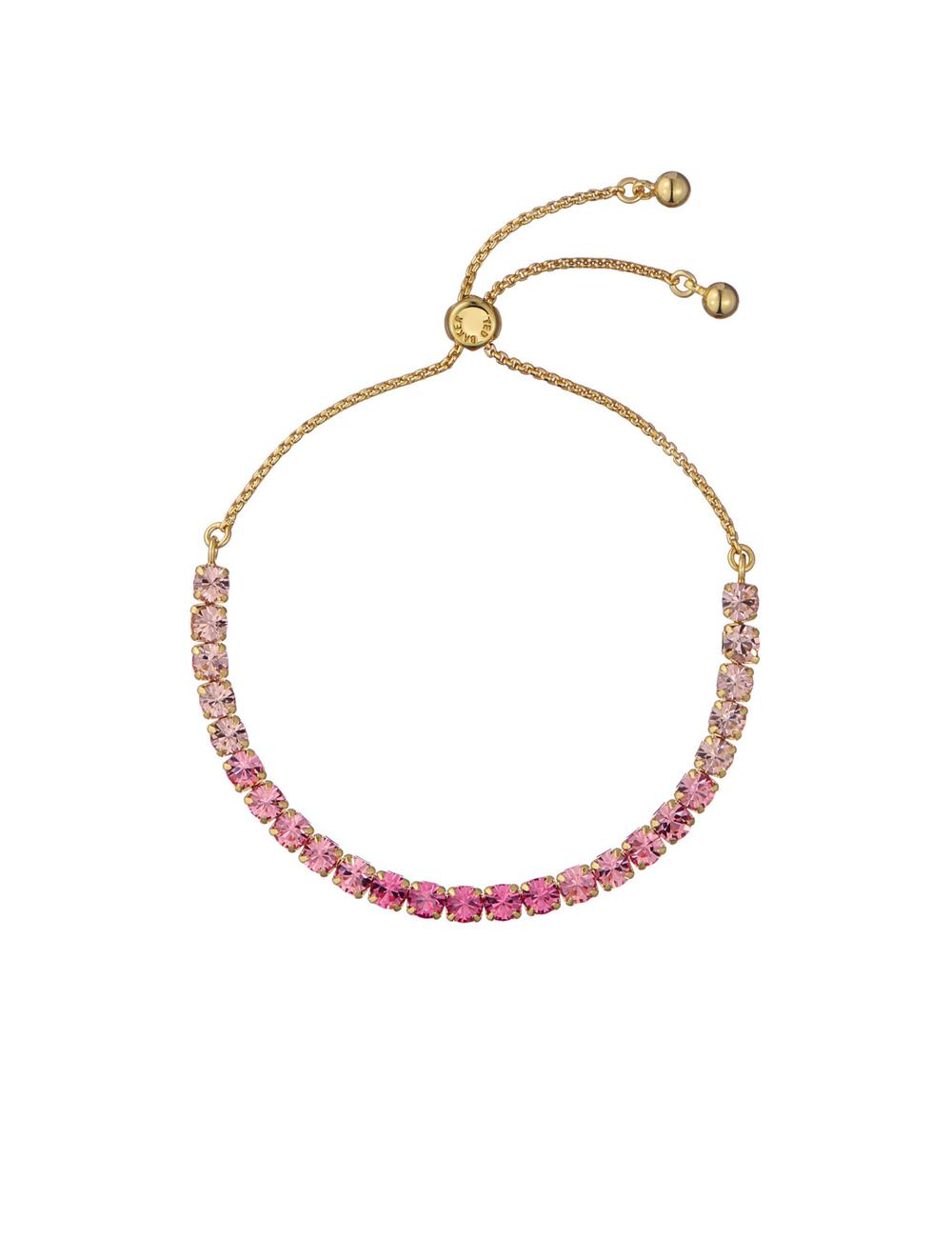 Pink Women Ted Baker MELRAH - Crystal Adjustable Tennis Bracelets | NZ  YQTG-62013