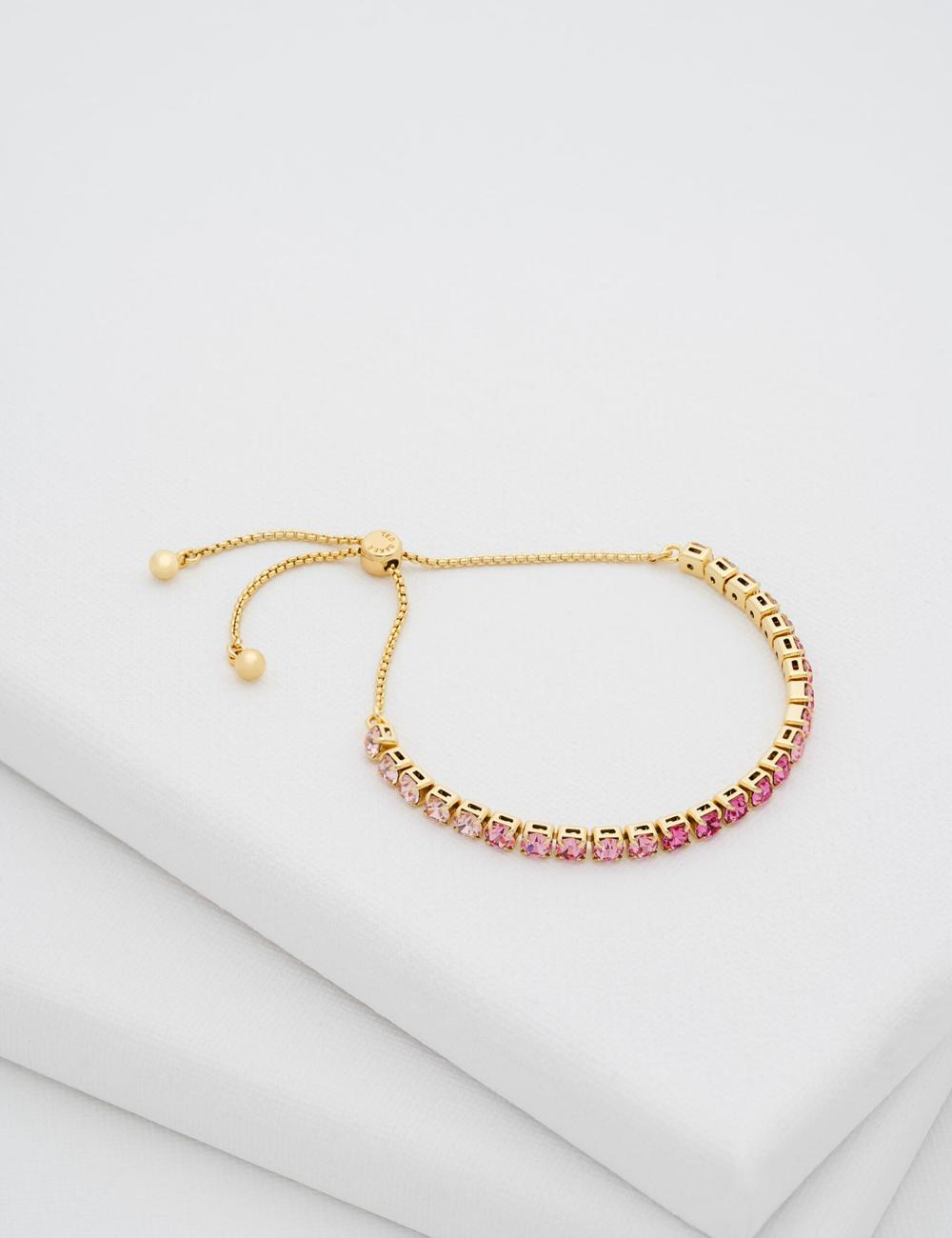 Pink Women Ted Baker MELRAH - Crystal Adjustable Tennis Bracelets | NZ  YQTG-62013