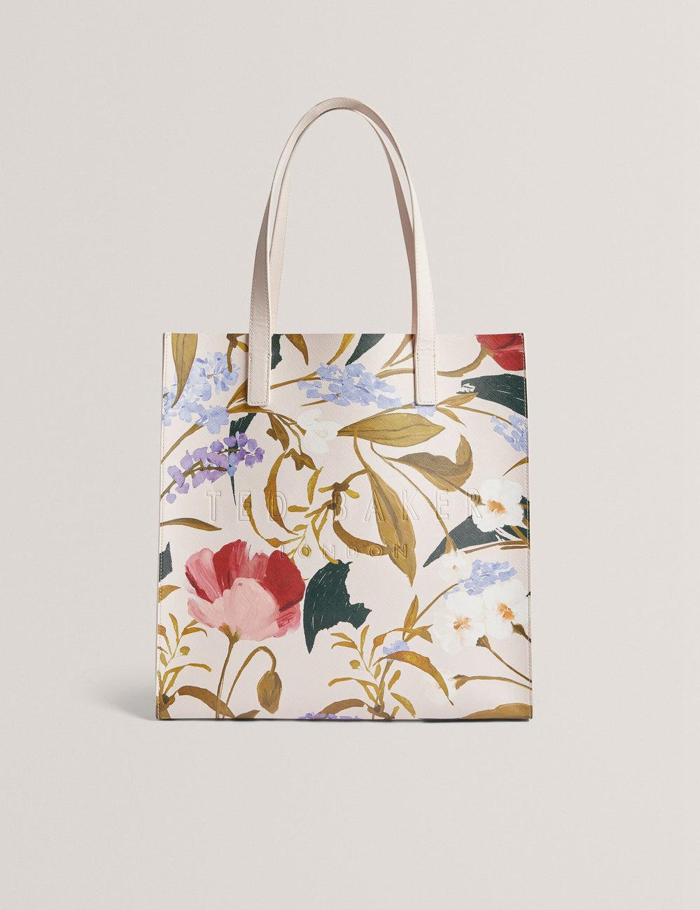 Pink Women Ted Baker PALAMAA - Floral Print PU Leather Large Tote Bags | NZ  NVBY-20175