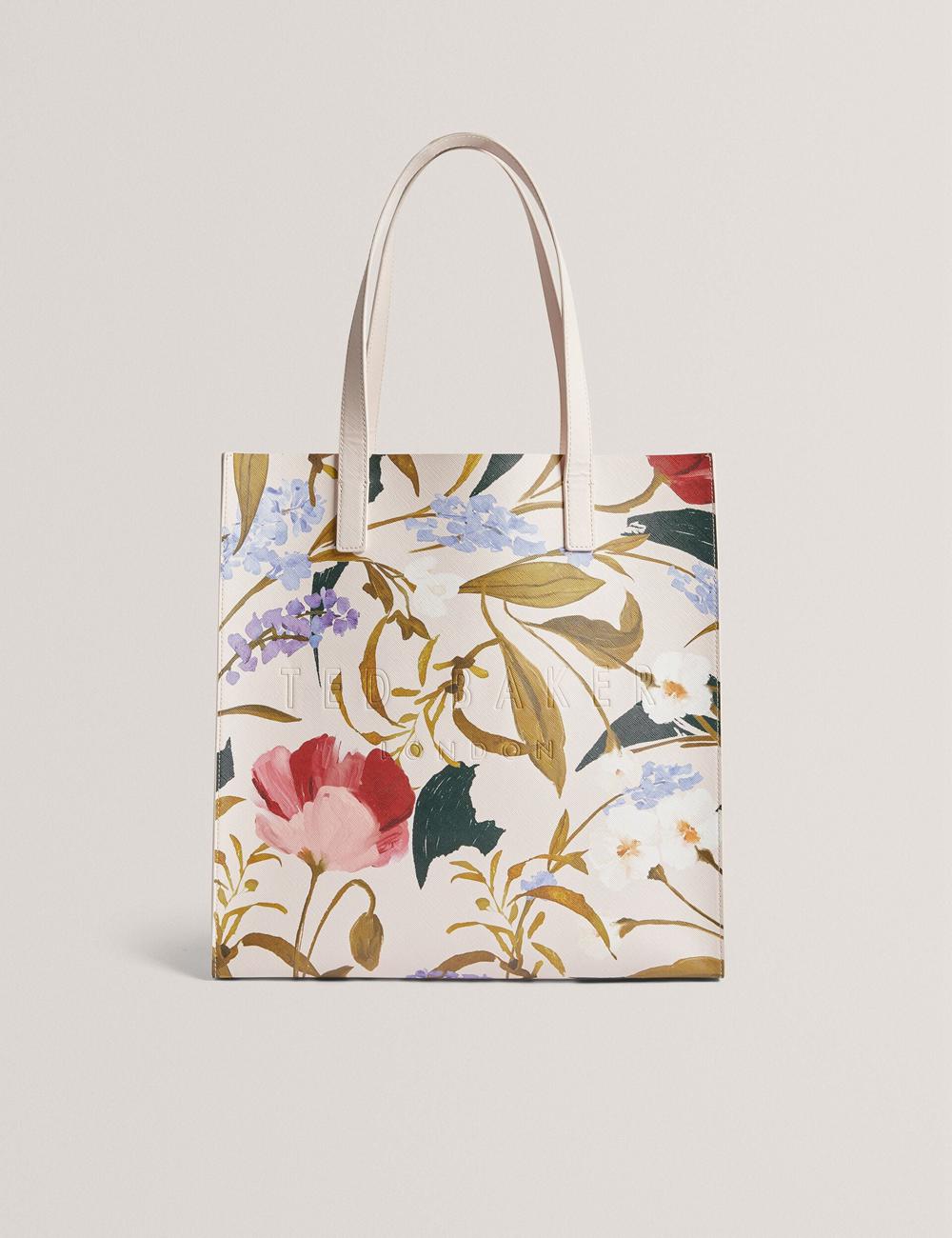 Pink Women Ted Baker PALAMAA - Floral Print PU Leather Large Tote Bags | NZ  NVBY-20175