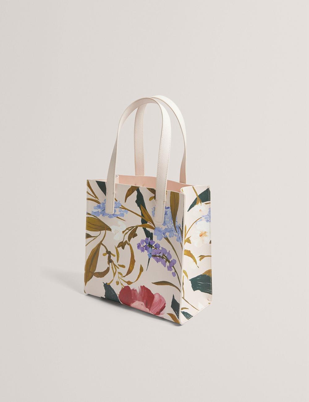 Pink Women Ted Baker PHYLISA - Floral Print PU Leather Small Tote Bags | NZ  OPBR-12035