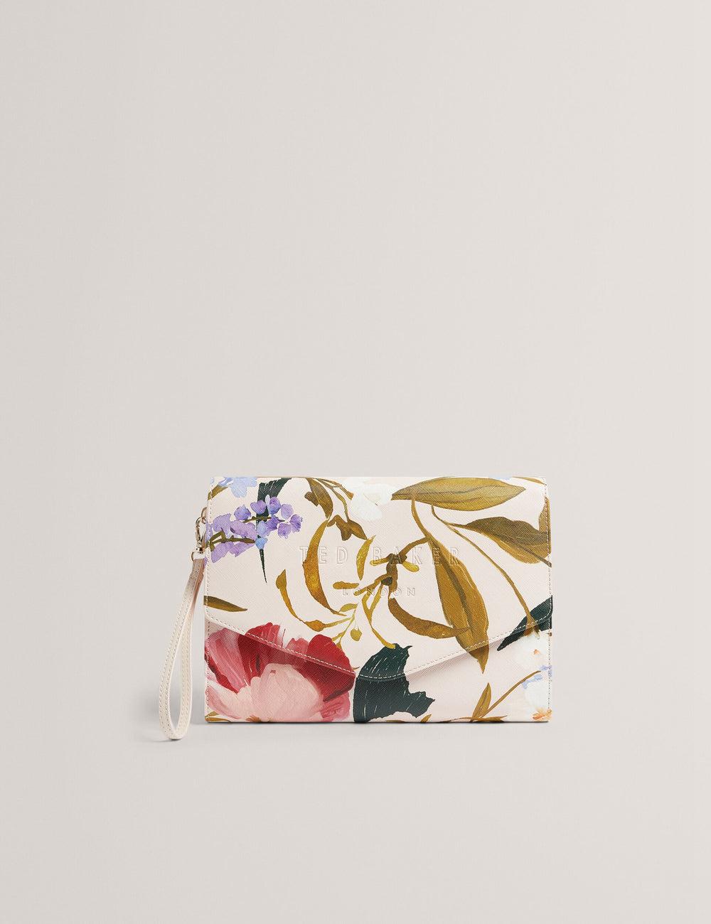 Pink Women Ted Baker POSEII - Floral Print Envelope Icon Clutch Clutch Bag | NZ  KUCF-42305