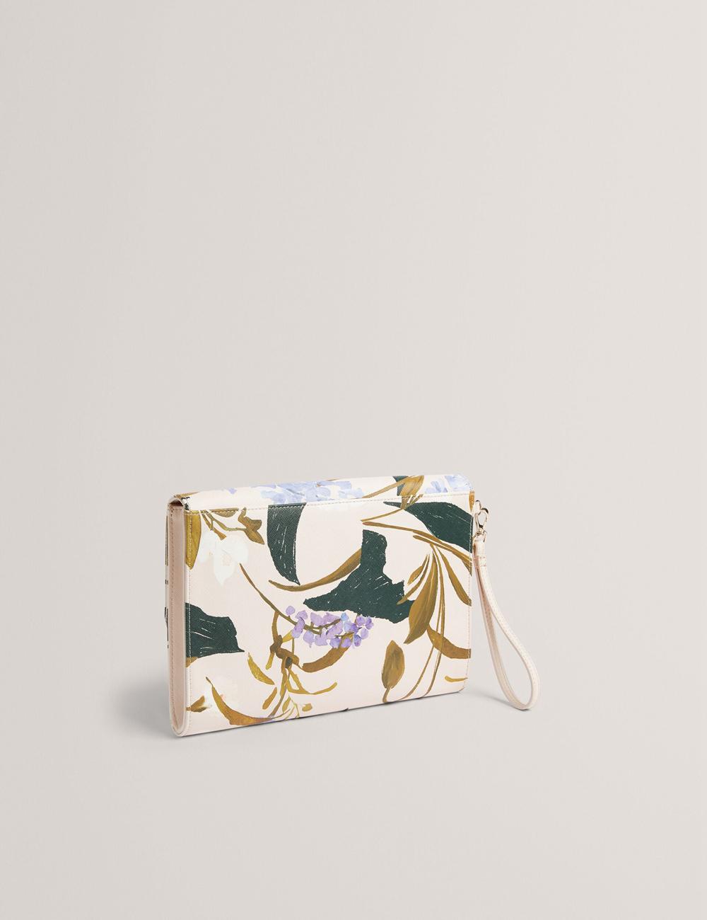 Pink Women Ted Baker POSEII - Floral Print Envelope Icon Clutch Clutch Bag | NZ  KUCF-42305