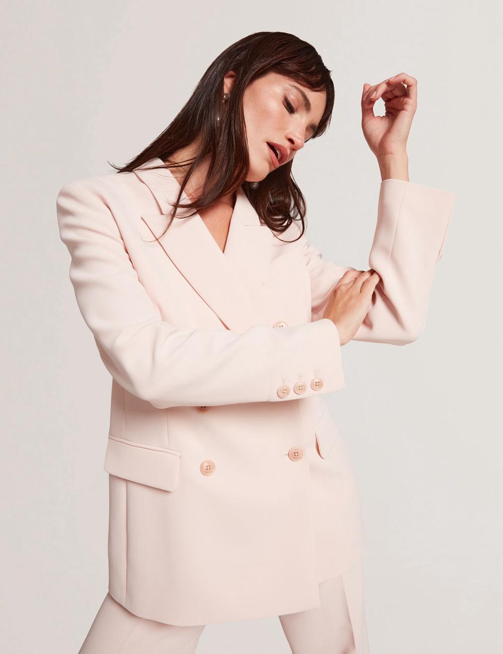 Pink Women Ted Baker TRAGA - Tailored Double Breasted Woven Blazers | NZ  ZAHD-27460