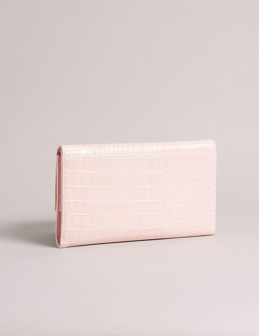 Pink Women Ted Baker TRAVELZ - Croc Faux Leather Travel Organiser Wallets | NZ  WZPU-72186