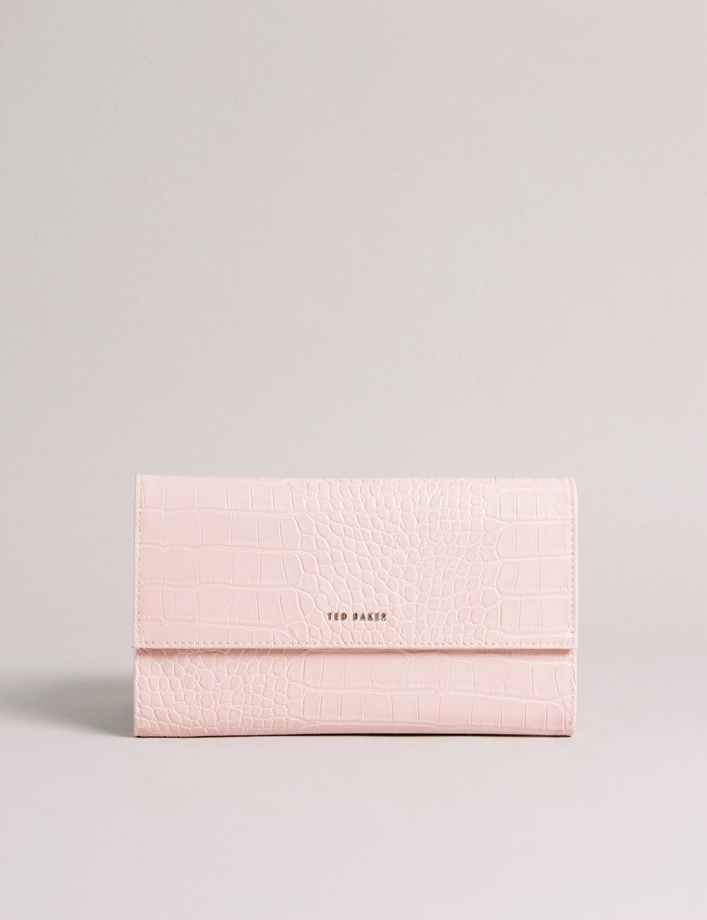 Pink Women Ted Baker TRAVELZ - Croc Faux Leather Travel Organiser Wallets | NZ  WZPU-72186