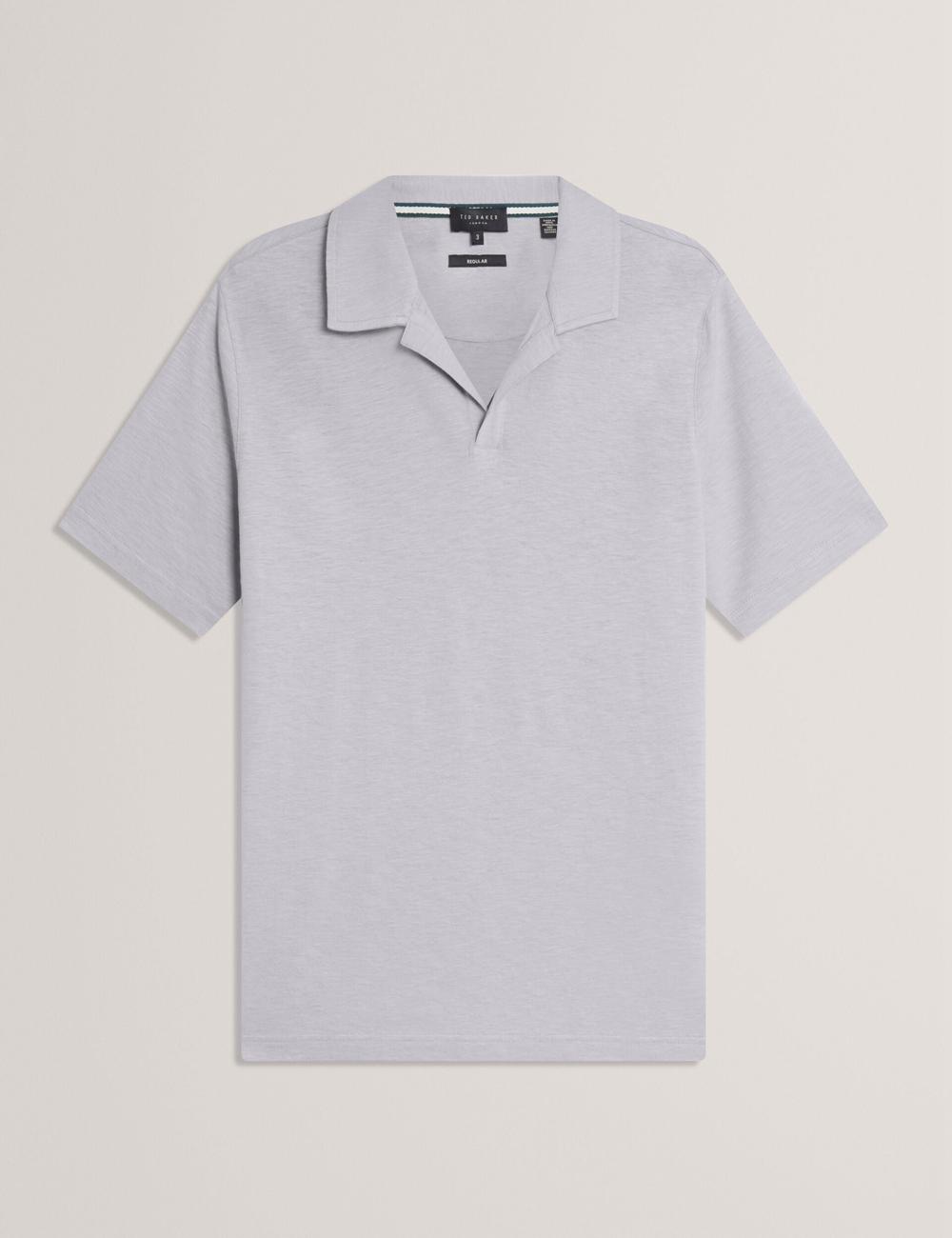 Purple Men Ted Baker ANITO - Cotton Linen Open Neck Polos Shirts | NZ  FKZE-72840