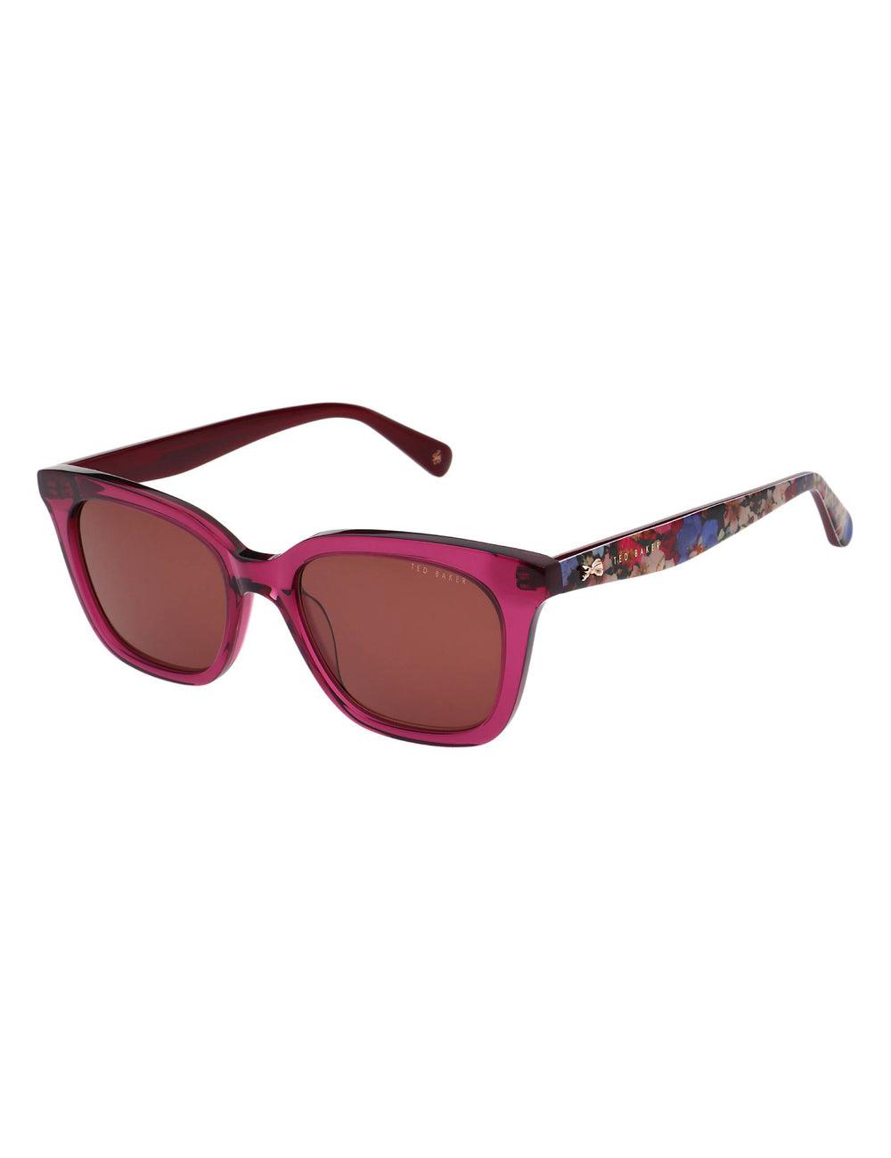 Raspberry Women Ted Baker TYDE - Square Cat Eye Print Detail Sunglasses | NZ  HTXE-61903