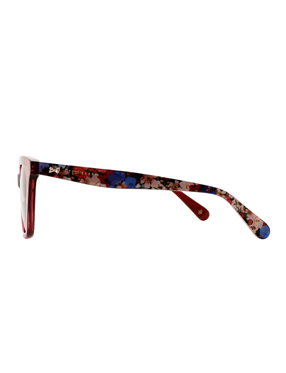 Raspberry Women Ted Baker TYDE - Square Cat Eye Print Detail Sunglasses | NZ  HTXE-61903