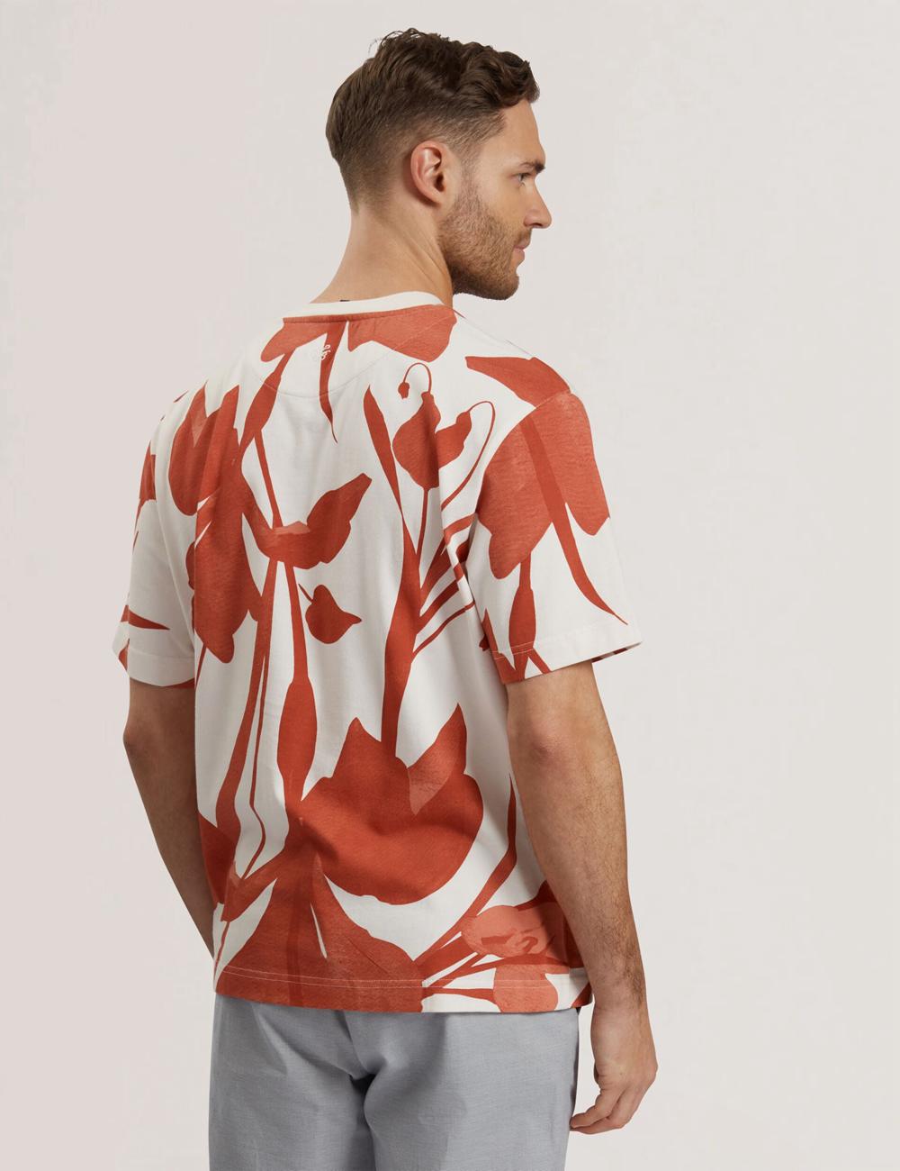 Red Men Ted Baker YIANNOS - Floral Print Heavyweight Cotton T-Shirts | NZ  NYIM-08452