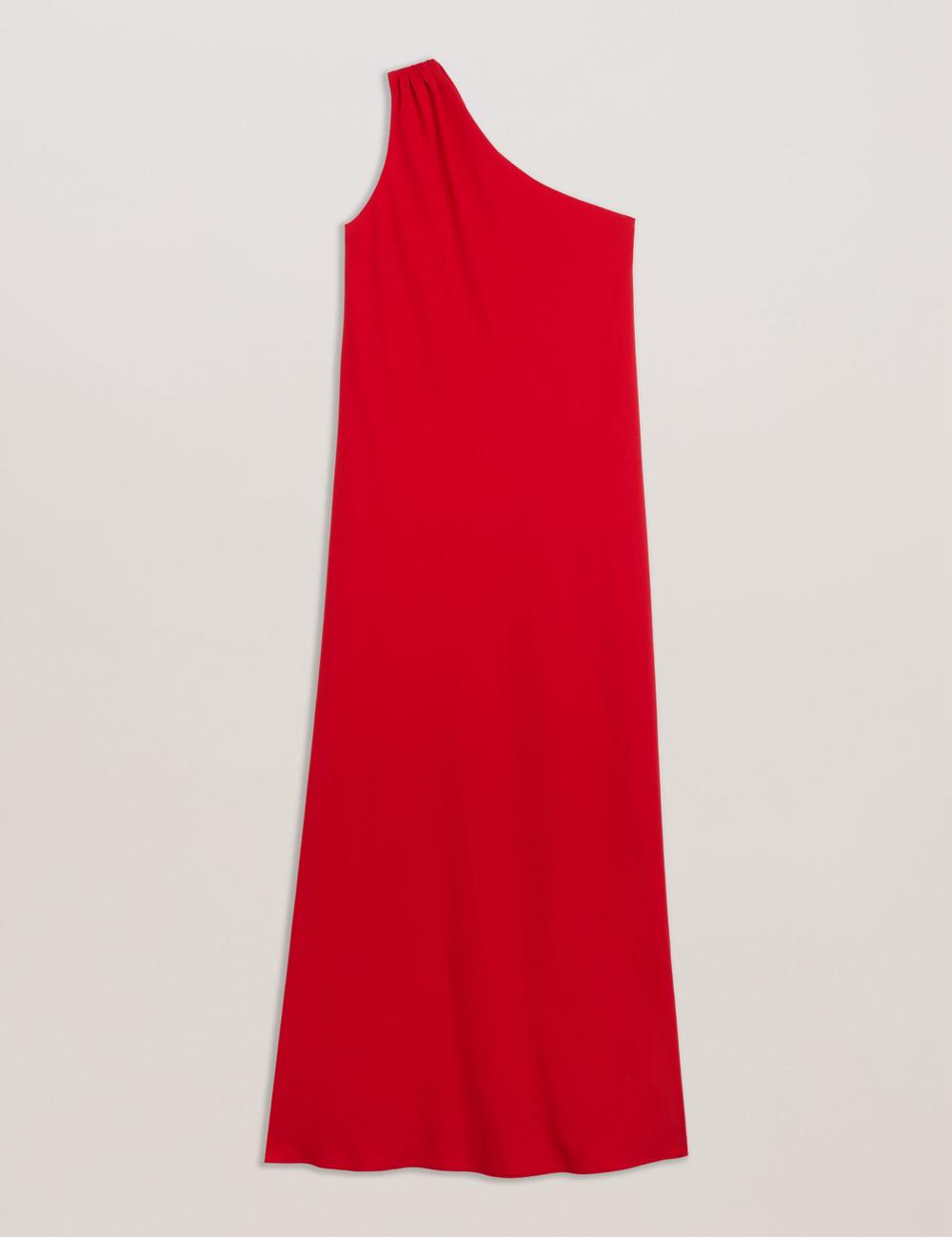 Red Women Ted Baker AISLI - One Shoulder Woven Maxi Dresses | NZ  TOBU-56817