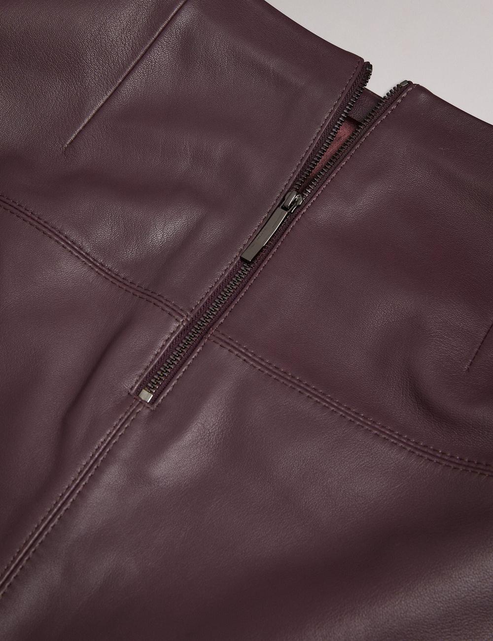 Red Women Ted Baker VALIAT - A-Line Leather Mini Skirts | NZ  LZDS-62590