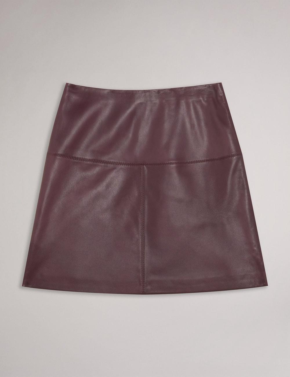 Red Women Ted Baker VALIAT - A-Line Leather Mini Skirts | NZ  LZDS-62590
