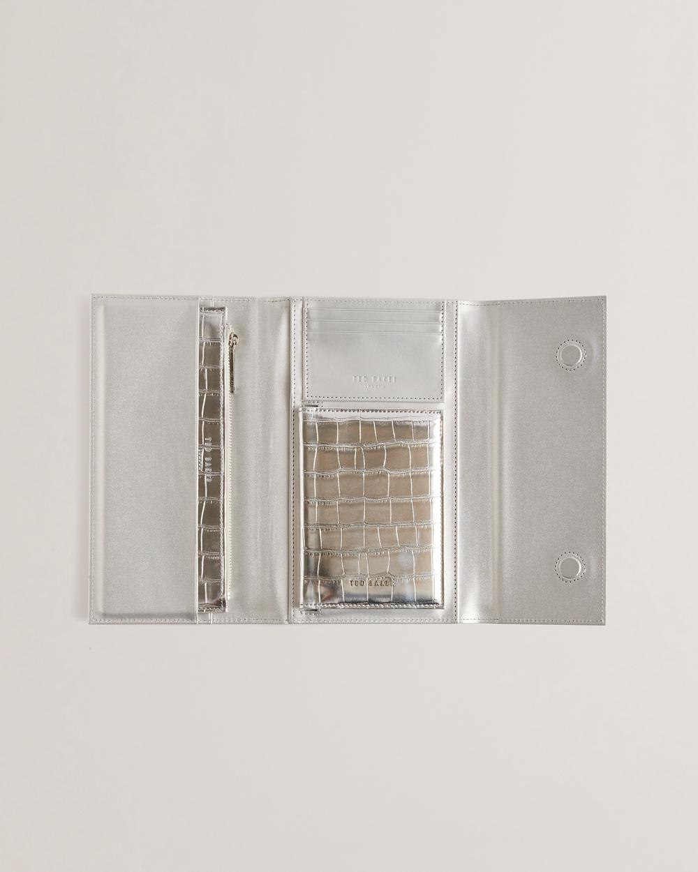 Silver Women Ted Baker ALETHAI - Croc Effect Travel Organiser Wallets | NZ  OHDQ-81607