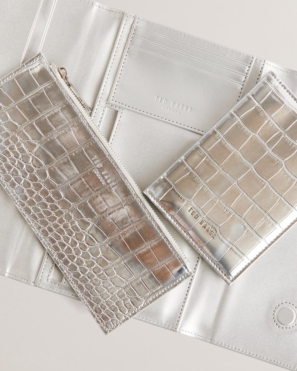 Silver Women Ted Baker ALETHAI - Croc Effect Travel Organiser Wallets | NZ  OHDQ-81607