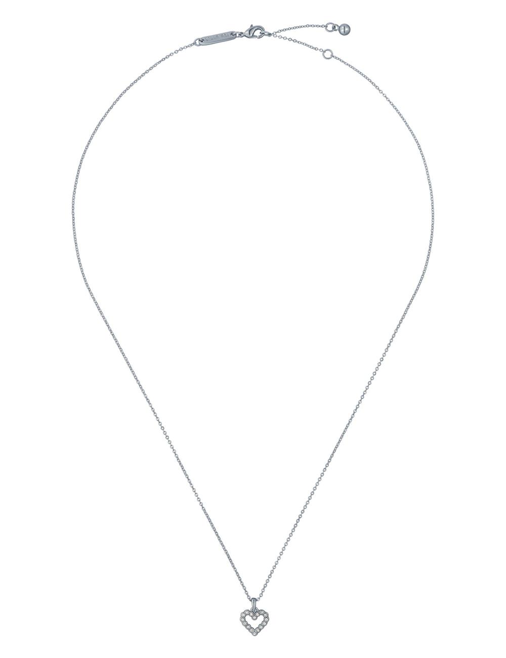 Silver Women Ted Baker AMORE - Crystal Open Heart Pendant Necklaces | NZ  JKGH-31068