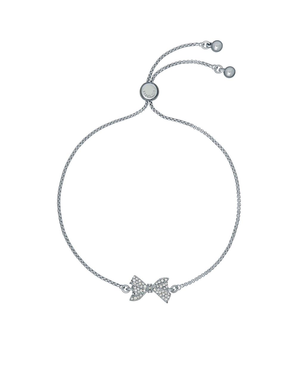 Silver Women Ted Baker BARSET - Crystal Bow Adjustable Bracelets | NZ  MACN-46912