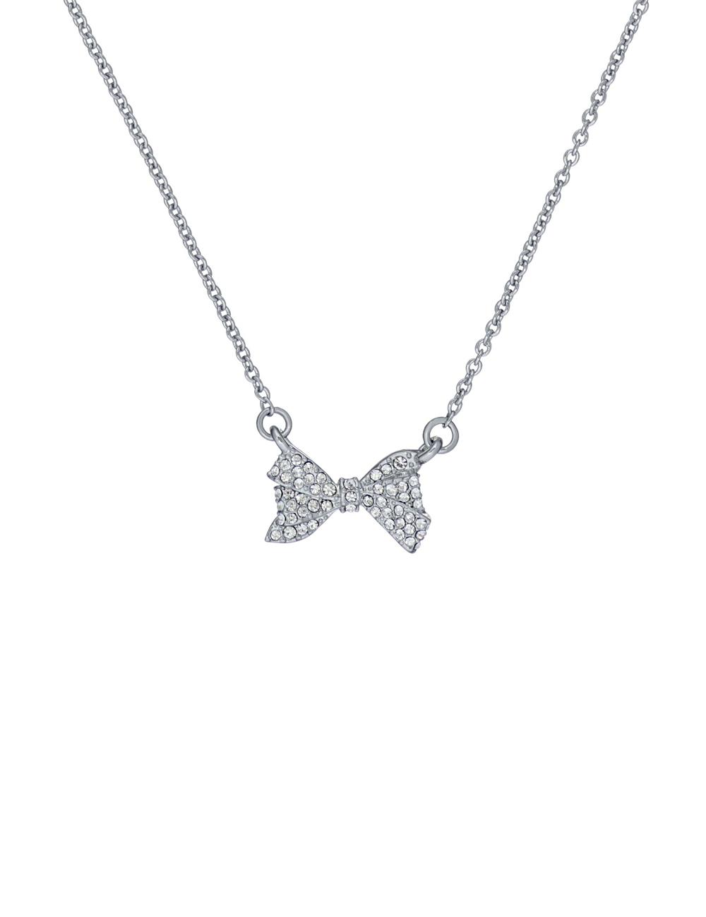 Silver Women Ted Baker BARSIE - Crystal Bow Pendant Necklaces | NZ  ALUD-40582
