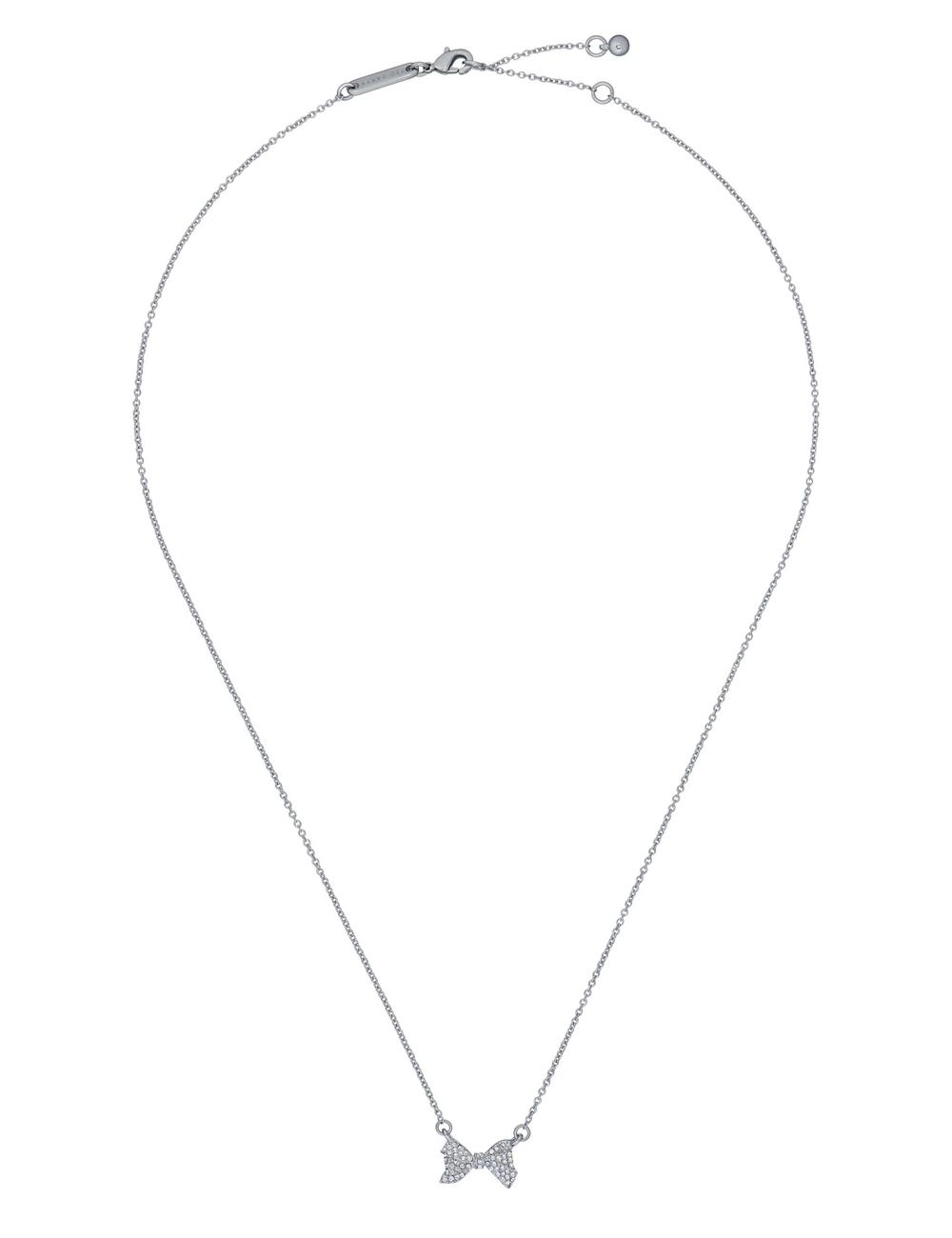 Silver Women Ted Baker BARSIE - Crystal Bow Pendant Necklaces | NZ  ALUD-40582