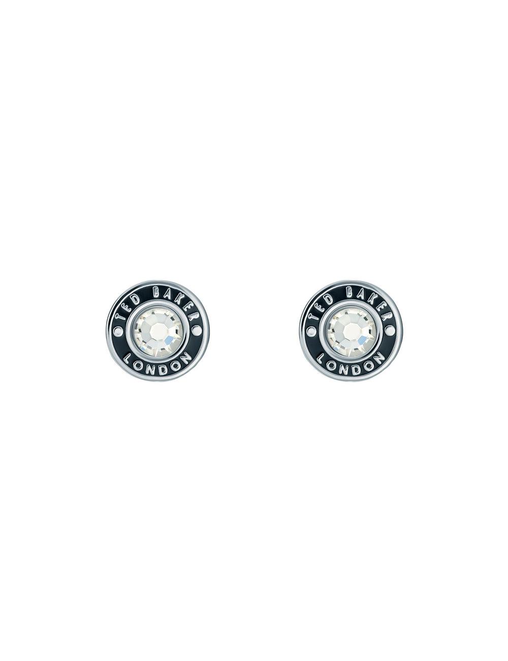 Silver Women Ted Baker CHERELLE - Branded Crystal Button Stud Earrings | NZ  BHJW-64032