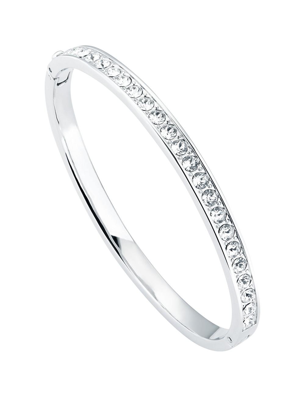Silver Women Ted Baker CLEMARA - Crystal Hinge Bangle Bracelets | NZ  NEXL-17052
