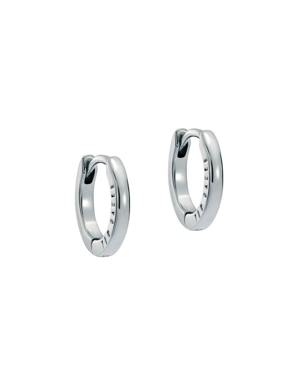 Silver Women Ted Baker CRISLIE - Engraved Logo Small Hoop Earrings | NZ  OGEW-29841