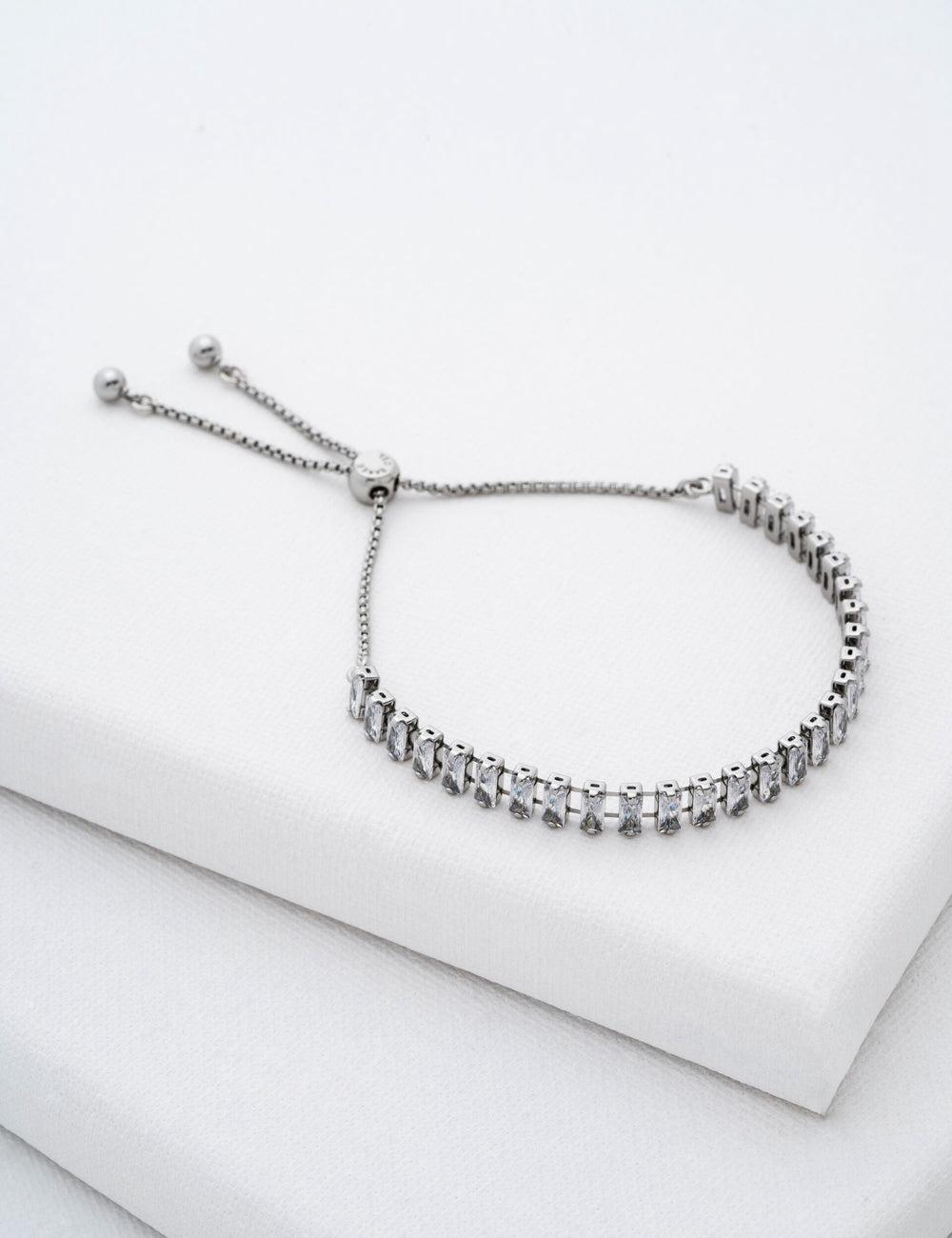 Silver Women Ted Baker ISABELA - Baguette Crystal Adjustable Bracelets | NZ  ISJB-41706