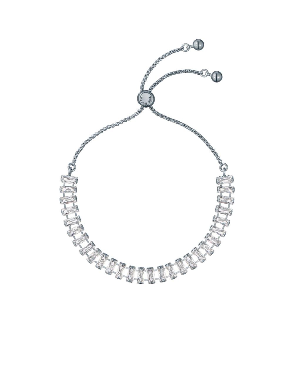 Silver Women Ted Baker ISABELA - Baguette Crystal Adjustable Bracelets | NZ  ISJB-41706