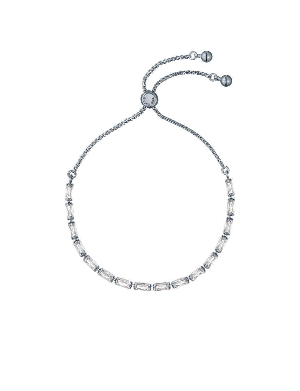 Silver Women Ted Baker ISELA - Baguette Crystal Slider Tennis Bracelets | NZ  NSJK-75306