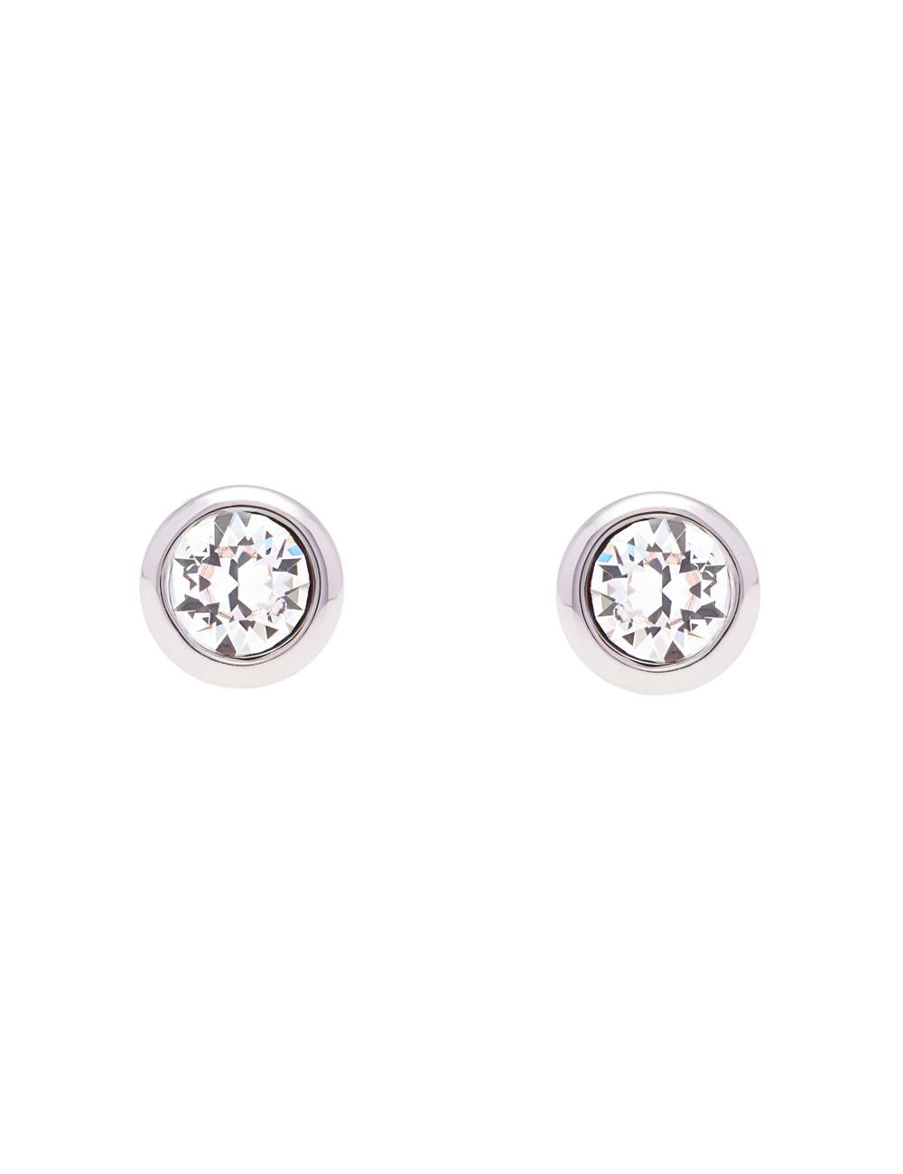 Silver Women Ted Baker SINAA - Solitaire Crystal Stud Earrings | NZ  MQJU-42698