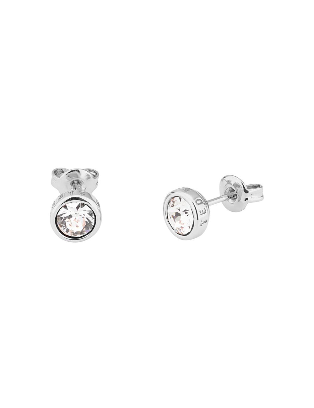 Silver Women Ted Baker SINAA - Solitaire Crystal Stud Earrings | NZ  MQJU-42698