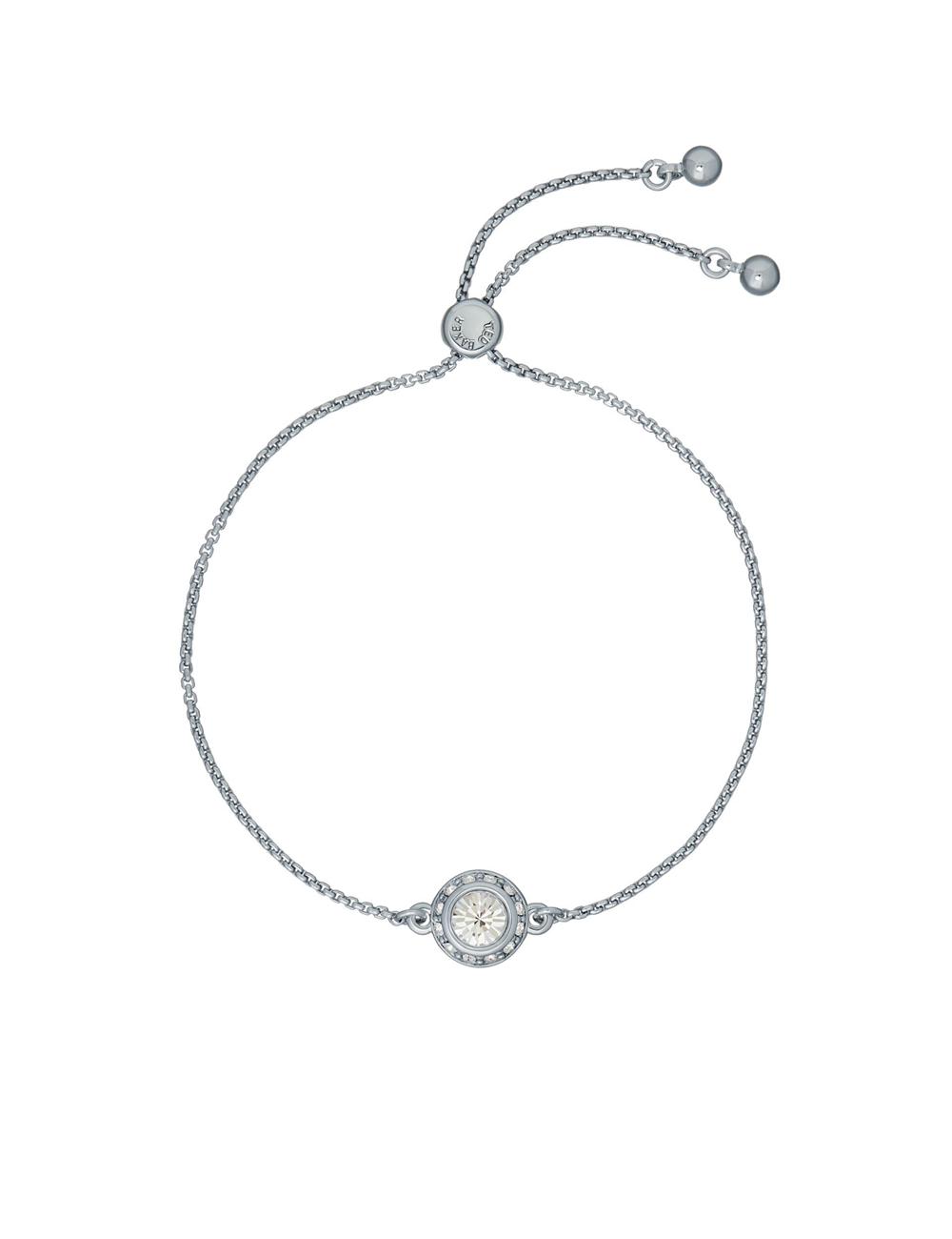 Silver Women Ted Baker SOLETA - Solitaire Sparkle Crystal Adjustable Bracelets | NZ  DMYC-46932