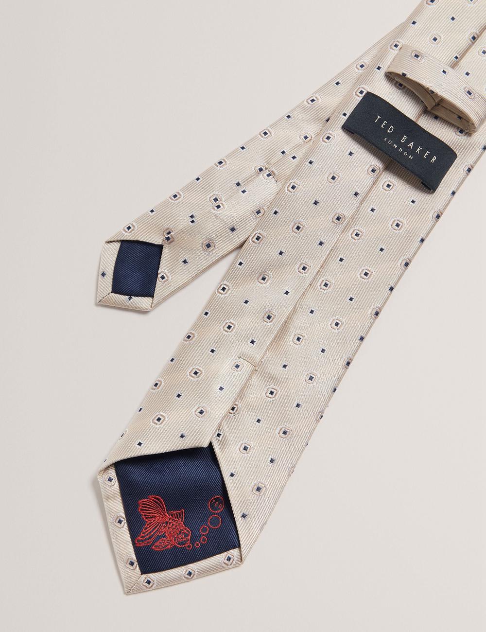 Stone Men Ted Baker STEEPLE - Circle Geometric Print Silk Ties | NZ  GIHS-40756