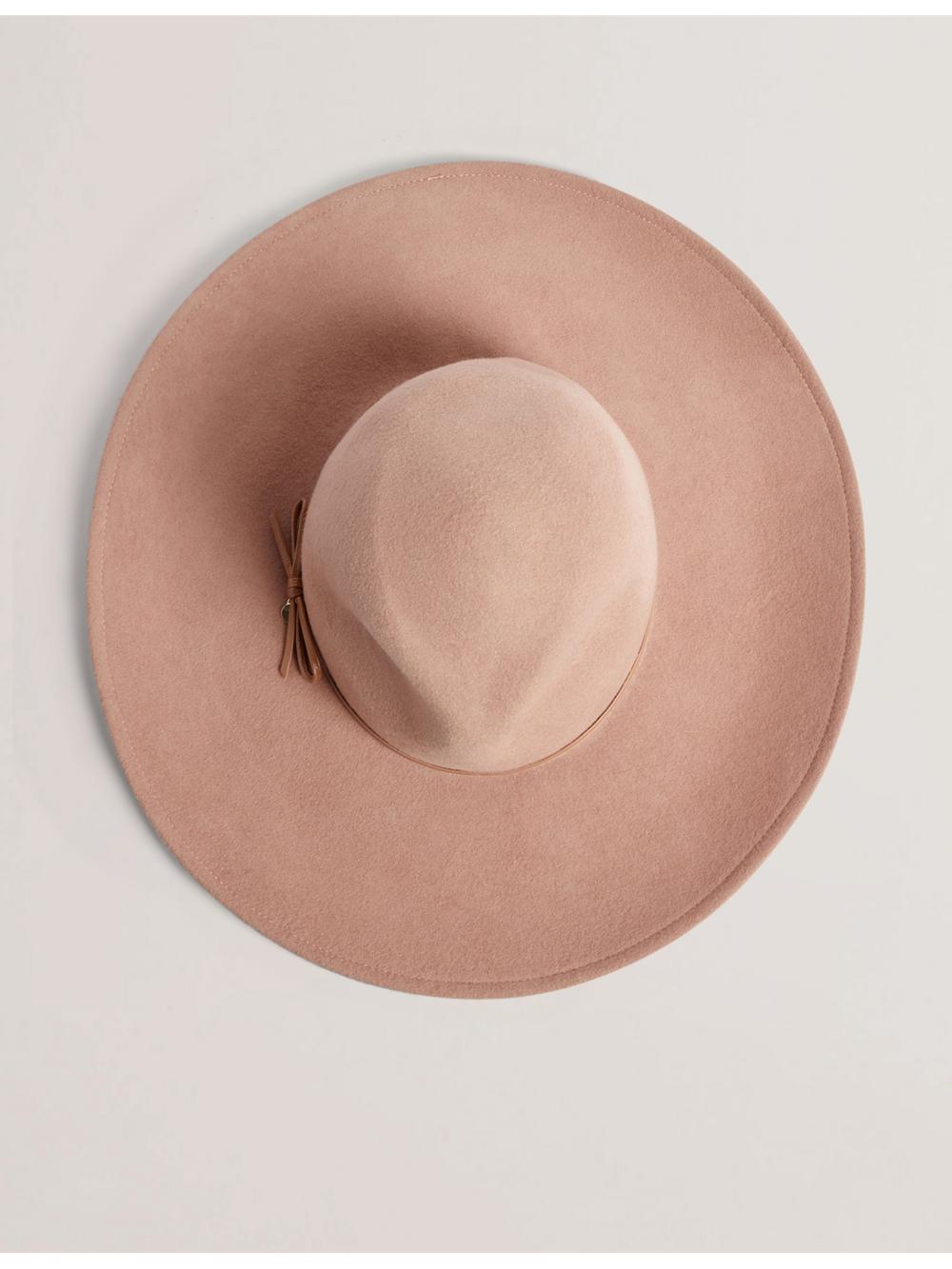Tan Women Ted Baker ABBIIIO - Bow Detail Pure Wool Fedora Hats | NZ  GKLC-57162