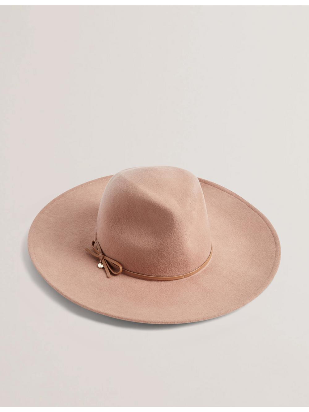 Tan Women Ted Baker ABBIIIO - Bow Detail Pure Wool Fedora Hats | NZ  GKLC-57162